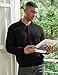 Thkzn Men's Knit Polo Sweater Classic Casual Long Sleeve Fall Fleece Lined Button Collar Pullover Sweaters (US, Alpha, X-Large, Regular, Regular, Black)