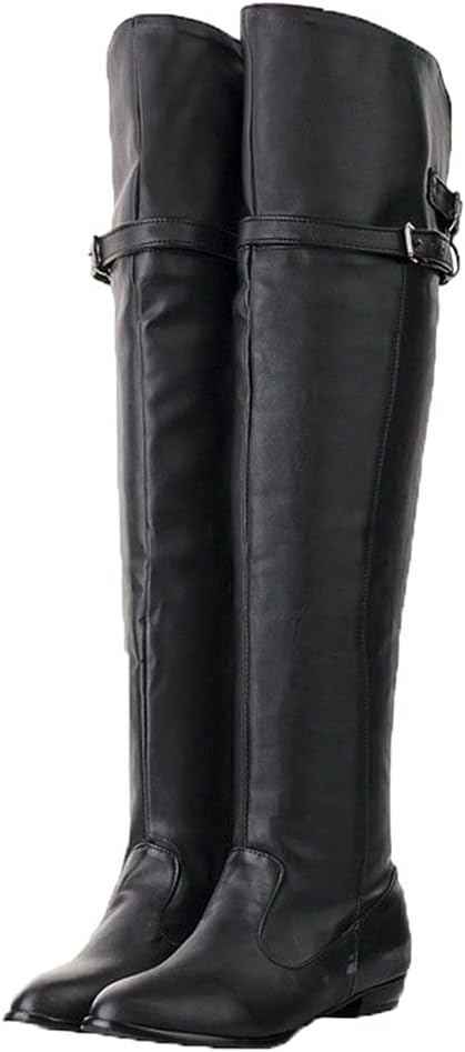 Shinelly Women Knee High Riding Boots Flat Over the Knee High Boots Low Heel
