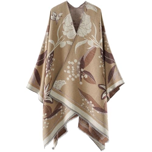 Écharpe pour femme élégant poncho chaud ouvert cape douce