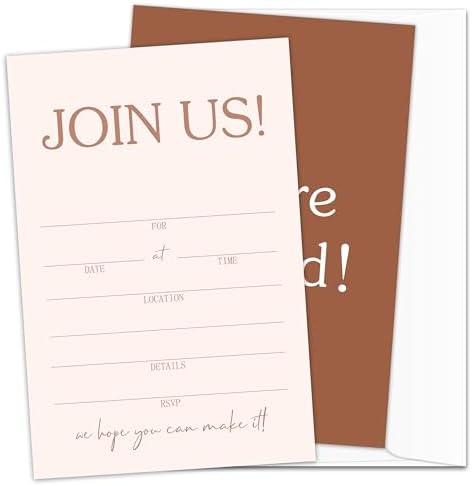 Join Us Party Invitations, Minimalist Invitation Cards, 25 All Oc...