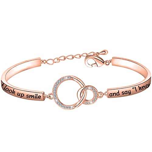 Image of PLITI Sympathy Gift Memorial Jewelry In Memory Of Loved One Bangle Sometimes I Just Look Up Smile And Say I Know That Was You Remembrance Bracelet