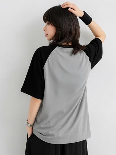 Image of LEOTUDE Half Sleeve Round Neck Tshirt for Women, Oversized Longline