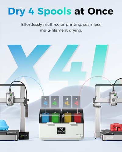Image of Official Creality Space Pi X4 Lite Filament Dryer, 4 Spools Filament Dry Box with Dual-Chamber Heated Storage, Max 75℃ Temerature, Independent Temperature Control for PLA, PETG, ABS, TPU, Nylon, ASA