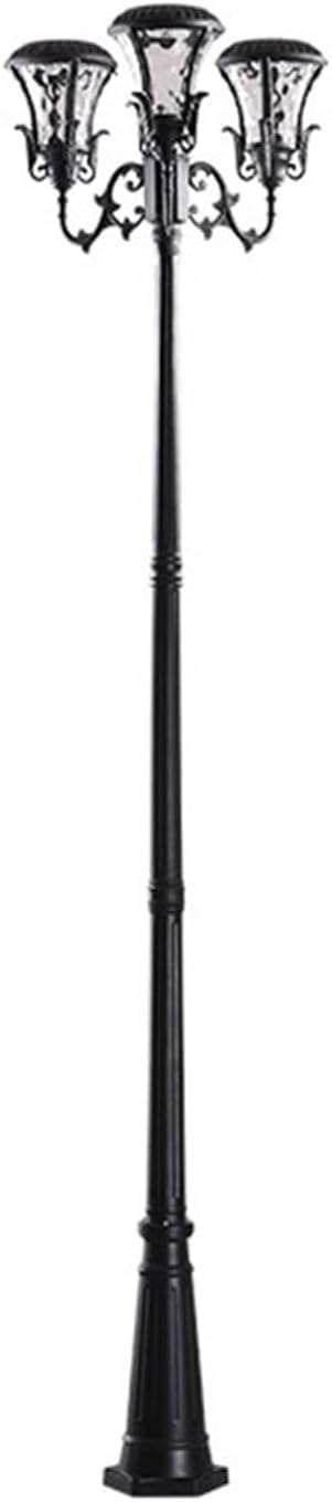 QUSYZD Outdoor Post Lights, 3 Led Waterproof Solar Pillar Lamp, Modern Aluminum Garden Column Lamp, Ip55 Waterproof Outdoor Post Lighting for Garden, Pathway, Yard, Courtyard,