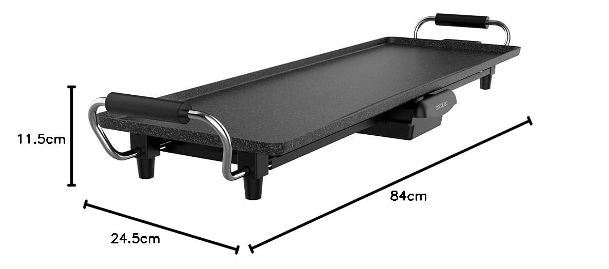 Cecotec Piastra elettrica Tasty&Grill 3000 RockWater XL. 2400 W di potenza, ampia superficie con rivestimento in pietra RockStone antiaderente e termostato regolabile
