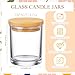 Maxdot 60 Pack 4.7 oz Candle Jars for Making Candle, Capacity Bulk Empty Jars Glass Container Bulk with Wood Lid for Sample Container Wedding Party Supplies
