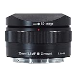 SG-image AF 25mm F1.8 APS-C Zマウント ニコンZ互換 単焦点 大口径 パンケーキレンズ ブラック (2年保証付) (国内正規品)