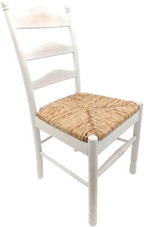 Carolina Classic Vera 18" Wood Dining Chair with Ladder Back in White Wash