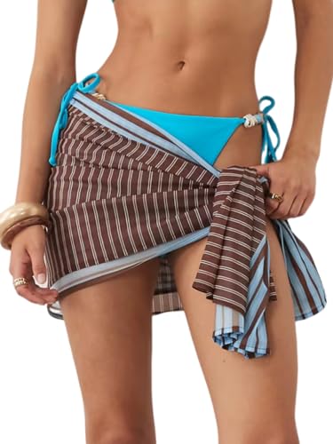 Image of ZAFUL Boho Beach Cover Ups for Women Sarong Coverups Sheer Bikini Chiffon Wraps Skirts for Swimwear