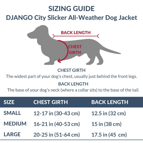 Django City Slicker All-Weather Dog Jacket & Water-Repellent Raincoat With Reflective Piping (Medium, Topaz Blue) #TOP3