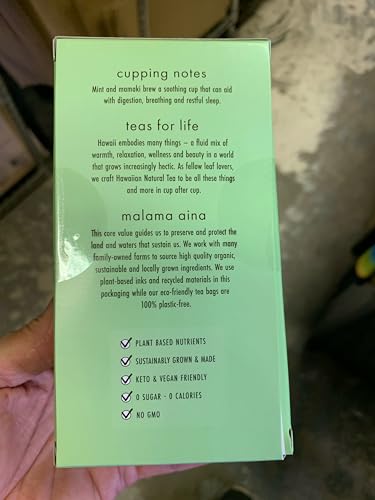 Image of Hawaiian Natural Tea Organic Mamaki Jasmine Green Tea Blend - 20 Bags | Antioxidant-rich for calming, wellness, bedtime, anxiety and stress; gift for special occasions