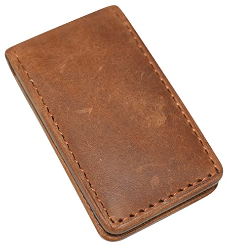 Slim Magnetic Money Clip Hunter Leather Business Card Holder for Men2