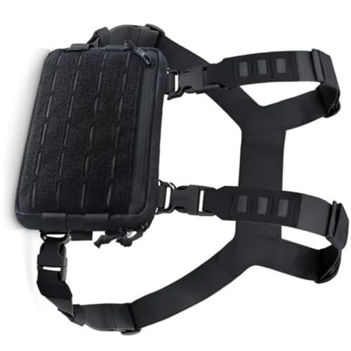 Tacticals Chest Rigs Pack Herren Lauftasche mit Frontschlaufe Recons Chest Rigs für Outdoor-Workouts Running Pack, Schwarz , Mass Beauty