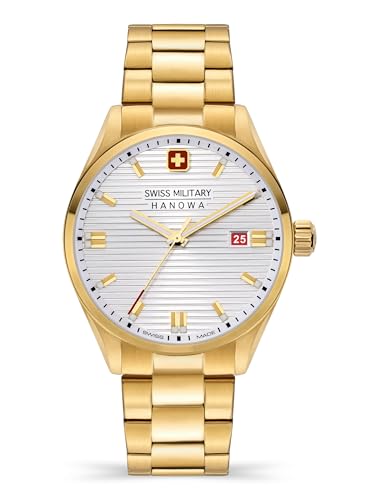 Montre à Quartz Swiss Military SMWGH2200110 Homme Bracelet Acier Or Cadeau