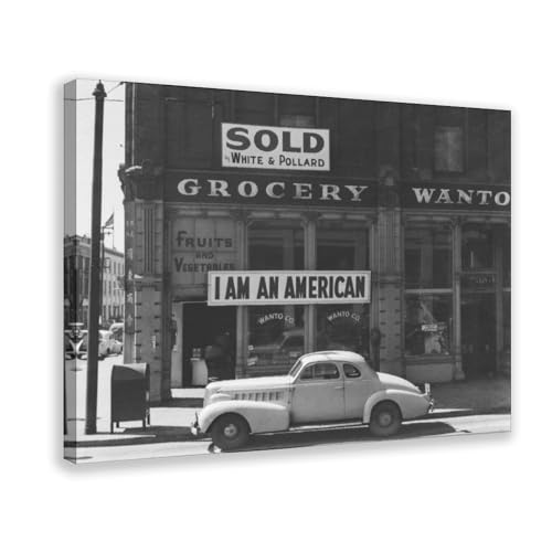 Impression sur toile I Am An American Dorothea Lange cadre suspendu 61x91cm