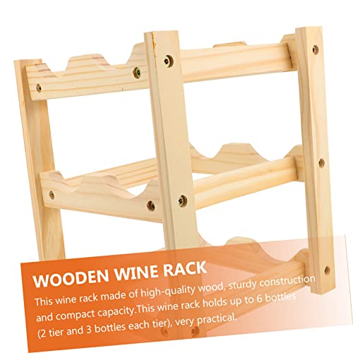 Soporte de vino de madera para 6 botellas miniatura 4