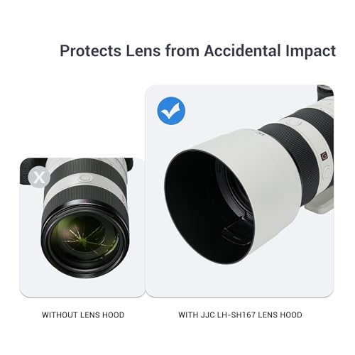 Image of JJC ALC-SH167 Lens Hood Shade for Sony FE 70-200mm F2.8 GM OSS II Lens | Bayonet, Reversible, for Sony SEL70200GM2 Lens, Allows to Attach 77mm Filter & Lens Cap, No Vignetting