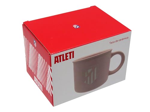 CyP Brands- Atlético de Madrid, Taza, Taza Cerámica, Desayuno, Menaje, Tazas Originales, Color Rosa, Producto Oficial