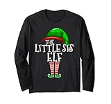 little sister sis' elf group - regalo di natale per la famiglia maglia a manica