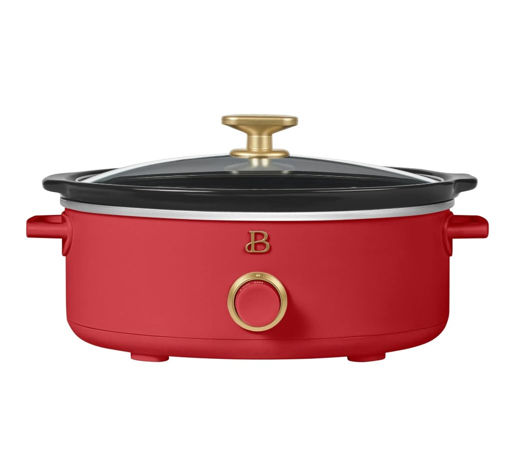 Beautiful Slow Cooker 2 5 Qt Capacity Tomato Red with Glass Lid