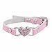 Doggy Collar,Haoricu Small Dog Pet Puppy Cat Collar Rhinestone Crystal Necklace Jewelry Collar for Dog collar Chiens Colliers Heart Leather XXS (XXS, Pink)