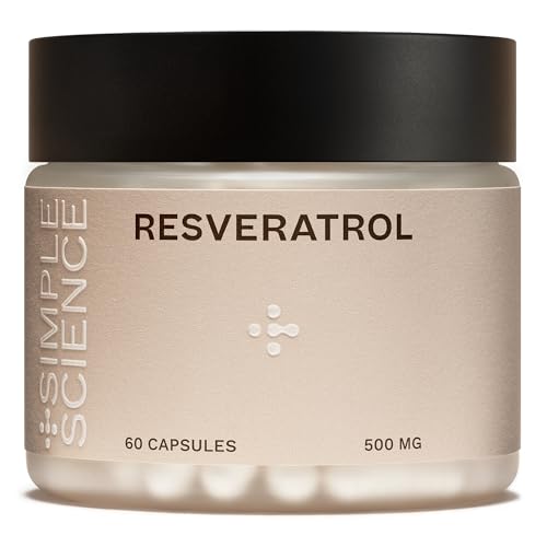 Simple Science Resveratrol 1000MG | 100% Pure Trans Resveratrol | High Strength Antioxidant Supplement | 60 x 500MG Capsules | Lab Tested | Sustainable Packaging