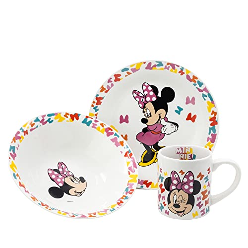 Minnie Mouse Snack-Set aus Keramik in Geschenkbox, 3 Stück...