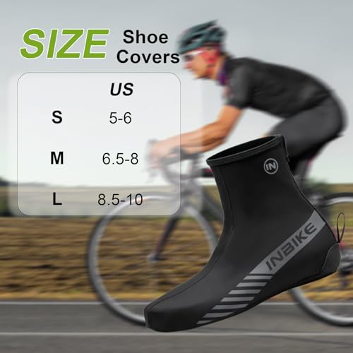 INBIKE Cycling Shoe Covers, Waterproof Windproof Bike Overshoes for Road Riding MTB Bicycle Biking