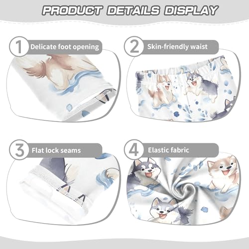 Dog Play in Water Girls Leggings,Workout Leggings for Girls Toddler Athletic Legging Size for 3-10T3