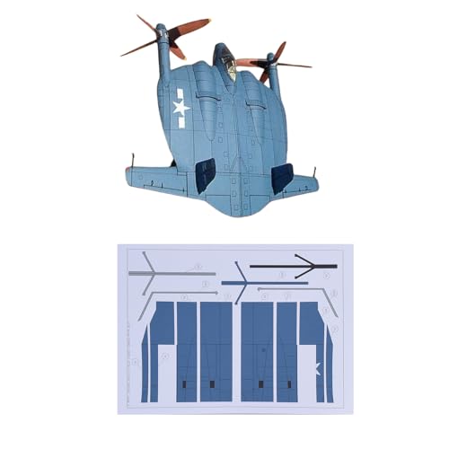 TECKEEN 1/32 Scale American XF5U-1 Flying Pancake Fighter Paper Fighter Military Model Plane Model for Collection (Unassembled Kit) Model Collection