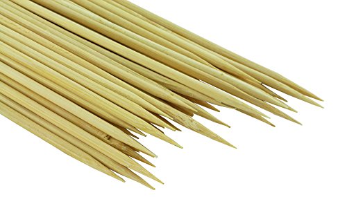 6" 300 pcs Bamboo Skewers Premium Natural Skewers for Grilling & BBQing Meat, Veggies, Marshmallows, and More - By Minel