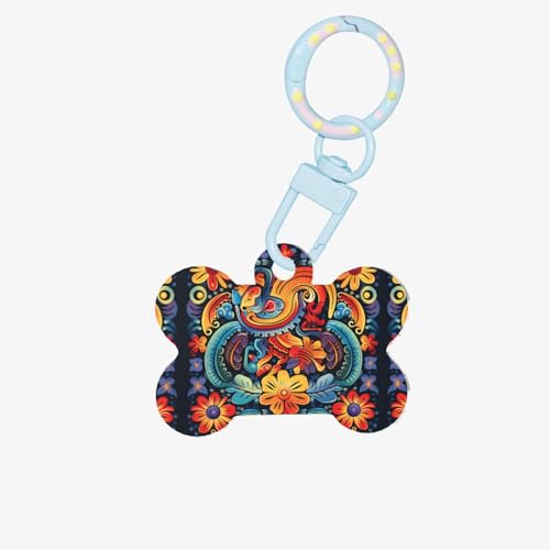 Pet ID Tag Personalized Dog Tag Mexican Blank Dog Tags Double Sided Bone Shap ID Card Acrylic Pet Name Tag with Keychain Rings ID Craft Tag for Dogs Cats
