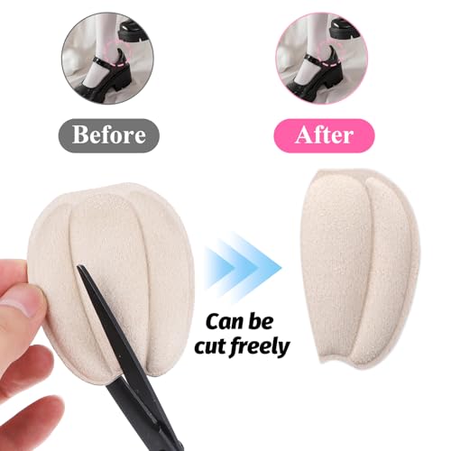Image of 3 Pairs Tongue Pads for Shoe Too Big, Non Slip Tongue Cushion Insert for Loose Shoe Size Reducer Heel Pads Grips Cushion Inserts Replacement Shoes Filler for Men Women (Beige)