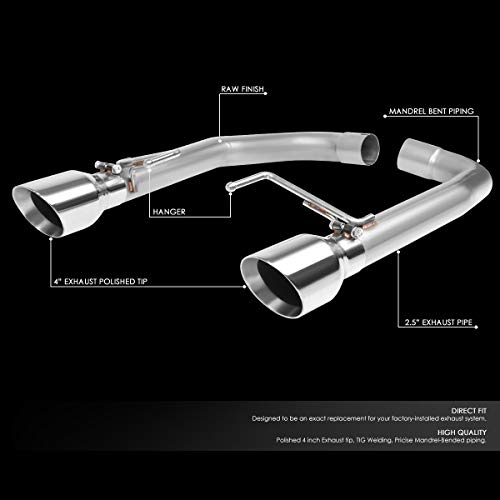 Dna Motoring Cbe-Mu-Fm15-50L 4 Inches Od Exhaust Tip Stainless Steel Axle Cat Back System Kit #TOP1