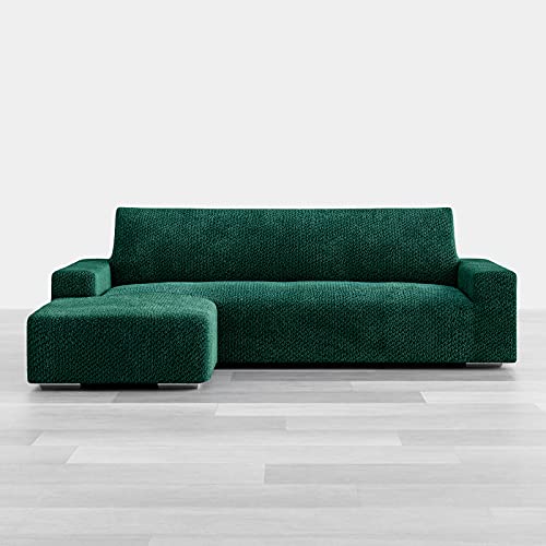 Sectional Sofa Cover - Sectional Couch Covers - L Couch Cover - Soft Polyester Fabric Slipcovers - 1-Piece Form Fit Stretch Furniture Slipcover - Velvet Collection (L-Shape Sofa Left, Emerald Green) #TOP1