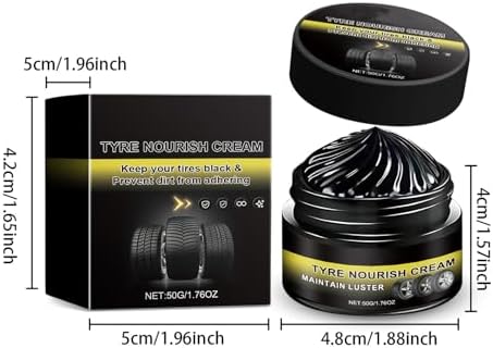 Tyre Nourish Cream, Tire Coating Paste, Powerful Wheel Cleaning Refurbish Wax, Car Tires & Plastic Trim Renewal Paste, for Car Trucks Motorcycles Tires, Restores Black Gloss, Blocks UV (3PCS) — view 6
