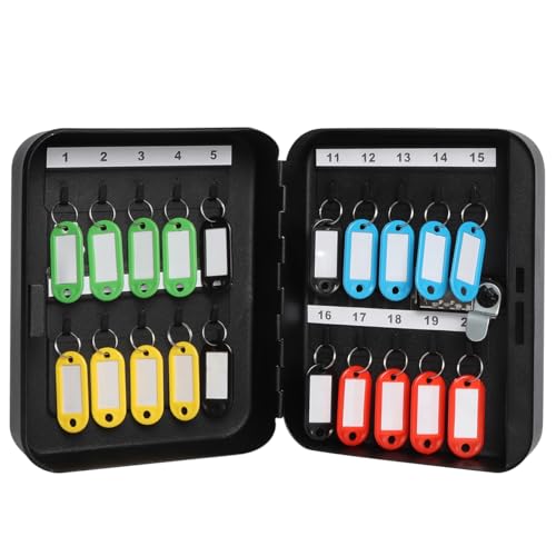 Image of Decaller Secure Key Box with Combination Lock, Decaller Key Cabinet Wall Mount Lock Box with 20 Hooks, 7 4 /5 inch x 6 1 /5 inch x 2 4 /5 inch