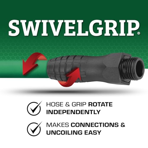 Image of Flexzilla Colors SwivelGrip Garden Hose 5 /8 in. x 10 ft., Lightweight All-Weather Water Hose, Durable and Flexible, Leak-Free Connections, Forest Green