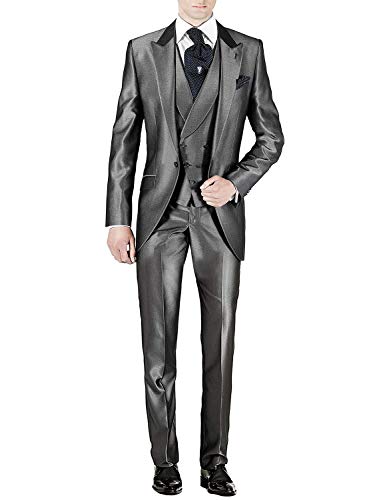 Costume 3 pièces hommes slim fit infroissable pour rester impeccable en soirée