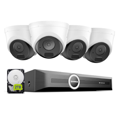 Image of SANNCE 2K 3MP PoE Security Camera System - NVR with 4PCS Cameras(2TB HDD) | 8CH 6MP NVR, 3MP 100ft Dual IR Night Vision Dome Cameras, Human & Vehicle Detection, IP67 Weatherproof, Audio Recording