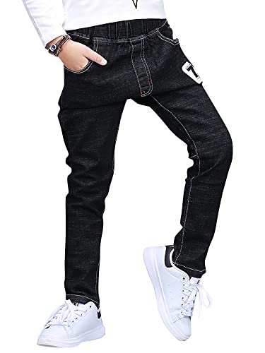 Boys Pull-On Jeans Elastic Waist Casual Outdoor Denim Slacks
