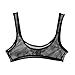 CHICTRY Women's Mesh Sheer Bra Top Bralette Sheer Mesh Fishnet U-Neckline Tank Top Vest Black OneSize