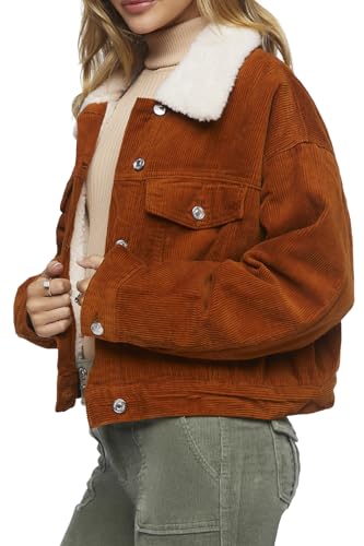 Forever 21 Women's Cotton Faux Shearling Jacket2