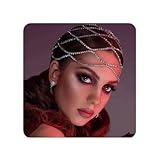 Rhinestone Cap Headpiece For Women Crystal Tassel Hair Accessories Belly Cap Headpieces Wedding Bridal Head (silver 007)