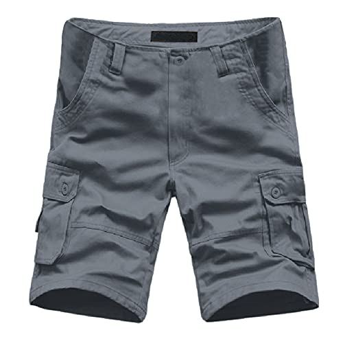 Cargo Shorts for Men Elastic Waist Flat Front Casual Pants Summer Training Tactical Workout SweatShorts with Pockets4