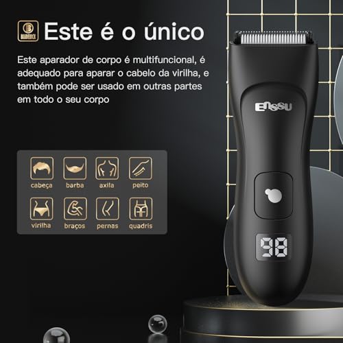 Aparador de Pelos Corporais para Homens, Aparador Elétrico para Virilha com Lâmina de Cerâmica Segur