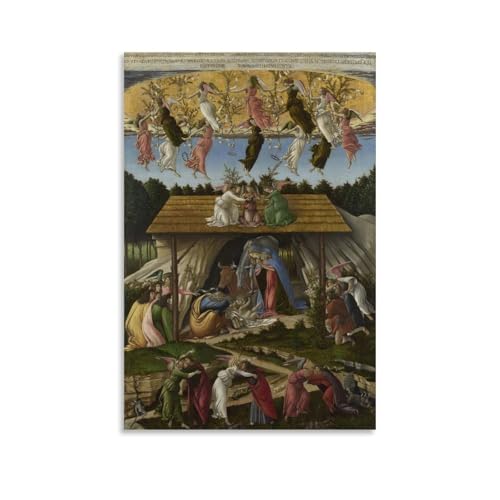 Sandro Botticelli The Mystical Nativity Poster�A�[�g���[�N�{�[�h�A�E�H�[���X�e�b�J�[�A�C���e���A�f�U�C���|�X�^�[�A�����◾�̑����A�V�z�j���̃M�t�g�B 20x30inch(50x75cm) Unframe-sty