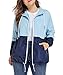 Produktbild Regenjacke, Damen, Übergröße, verstellbare Kapuze, wasserdicht, lange Ärmel, Sportjacke, windabweisend, schnelltrocknend, FCG-HPLUS02_NB_XXL, Blau, FCG-HPLUS02_NB_XXL XX-Large