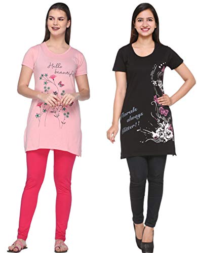 Image of In Love Women's Top (Pack of 2) (2CMTLPA770M1A8 XL Black & Pink X-Large)
