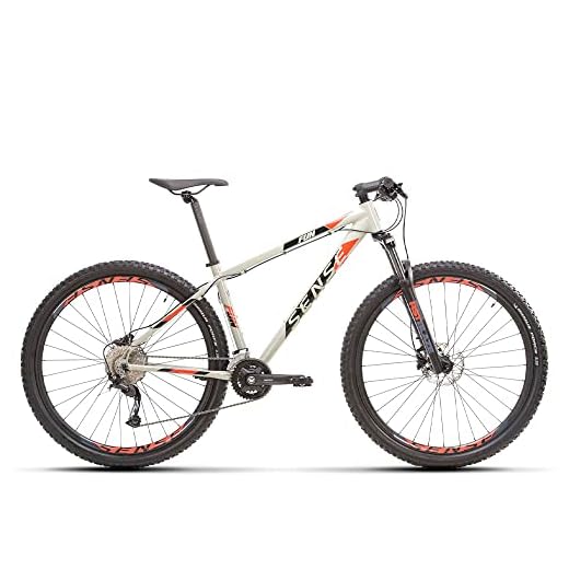 Bibicleta Montain Bike Aro 29 - Sense Fun Evo 2021/2022 - Quadro Tamanho L - Cor Cinza/Laranja, Grande